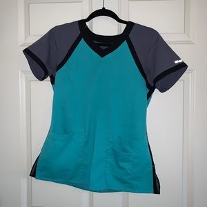 Grey’s Anatomy 3 Pocket Color Block V Neck Top